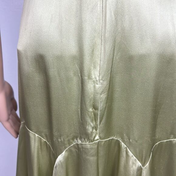 Terani Silk Beaded Lace Detailing Sleeveless Slip Dress Size 4 - Picture 4 of 9